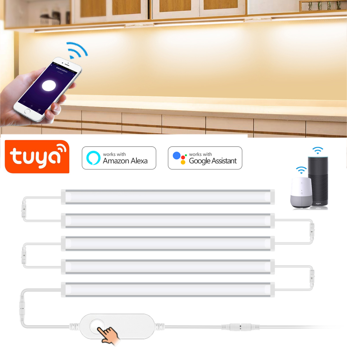 Home Bargains - 1-5 adet mutfak Tuya akıllı LED