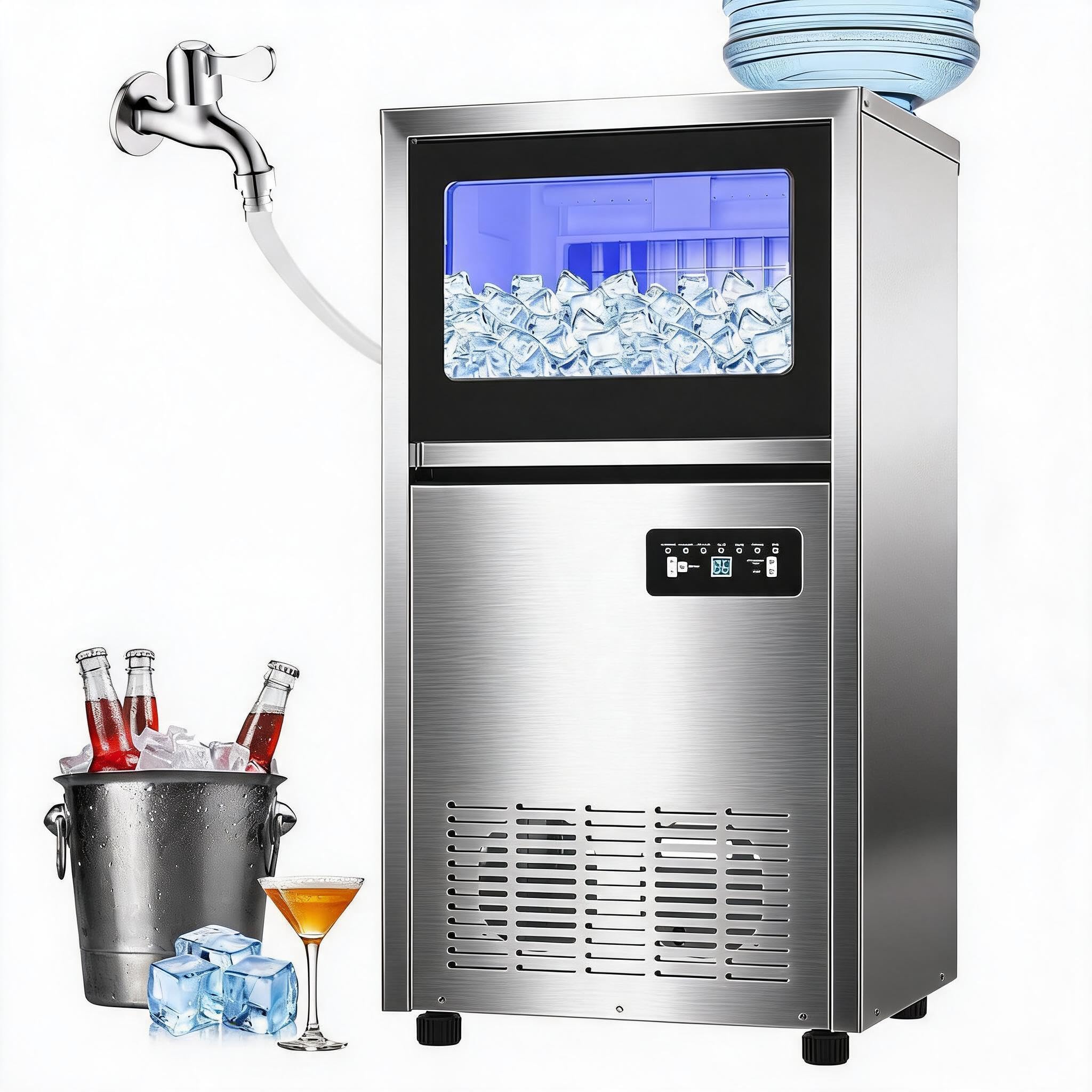 Home Bar And Counter - Ticari Buz Yapma Makinesi 120lbs/24h, 36lbs