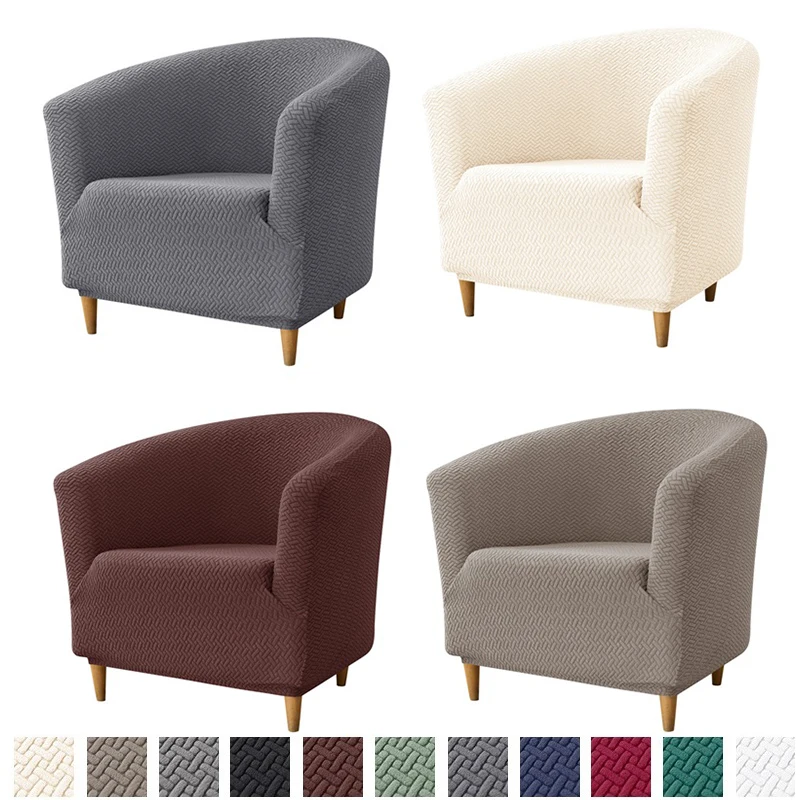 Home Bar Seating - Elastik kulüp sandalyesi kapak jakarlı küvet