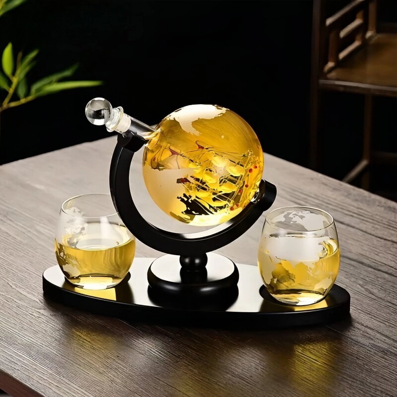 Decanter Globe Set - Dekoratif Küre Şarap Sürahisi Seti, Ev