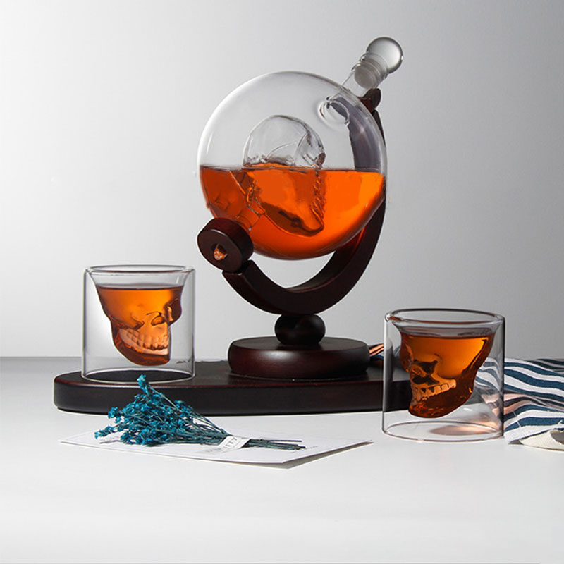 Decanter Globe Set - Kafatası Küre Viski Sürahisi Seti Gaopeng