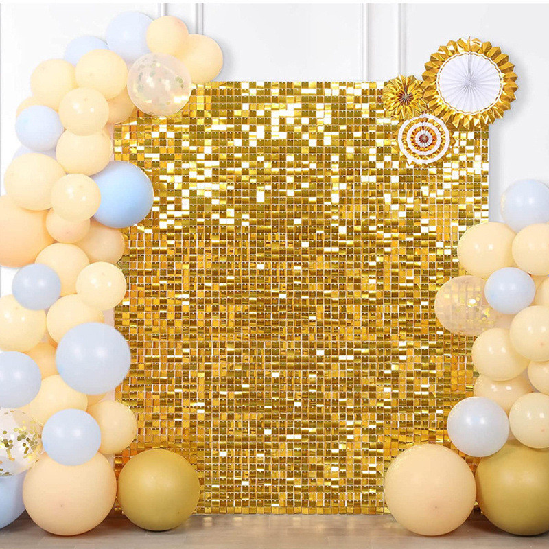 Home Bargains - 1×2M Siyah Altın Gümüş Küçük Kare
