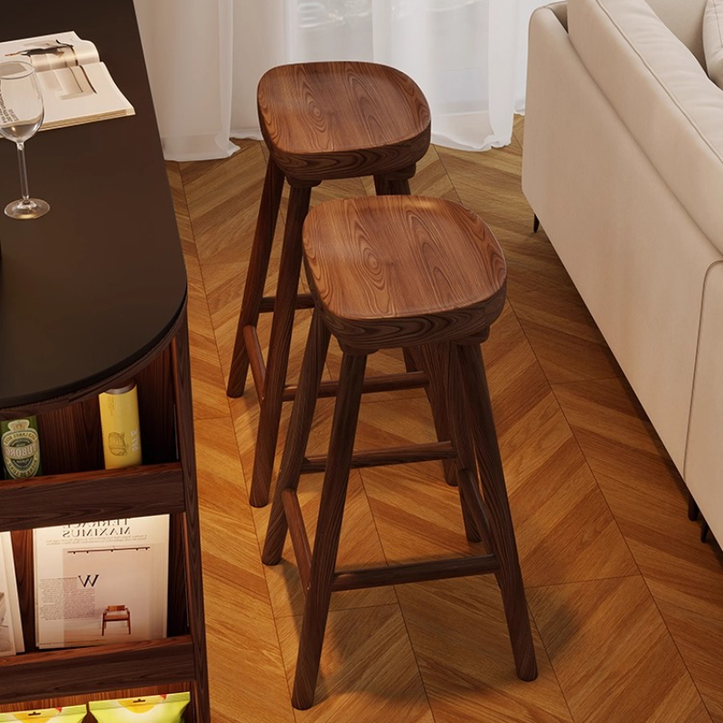 Masif Ahşap Kavisli Bar Tabure - Home Bar Seating incelemesi ve fiyatı