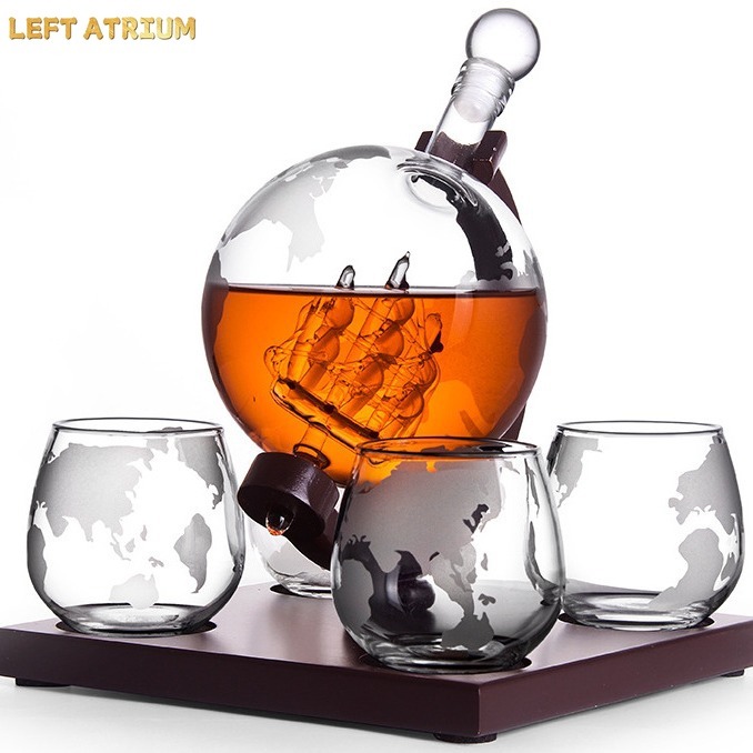 Cam küre şeklinde sürahi, visk - Decanter Globe Set incelemesi ve fiyatı